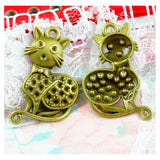 20pcs Antique Bronze Plated Vintage Cat Charms Pendants