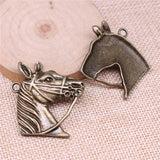 20pcs Horse Head Charm Jewelry Making Antique Silver Bronze 37x36mm
