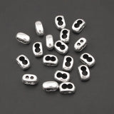 20pcs Double Holes Barrel Slider Spacers for 3/4mm Leather Cord Jewelry