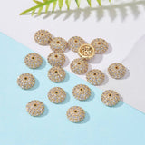 20pcs Brass Micro Pave CZ Bead Caps Jewelry Making DIY Accessories