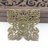 20pcs 41mm Filigree Square Metal Charms for DIY Jewelry Crafts