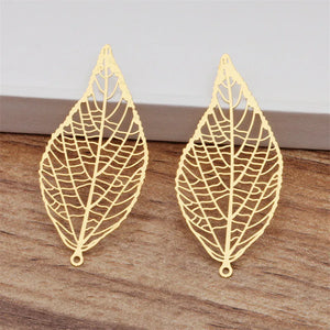 20pcs Gold/Silver Leaf Charms for DIY Necklace 43x20mm