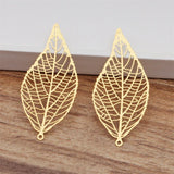 20pcs Gold/Silver Leaf Charms for DIY Necklace 43x20mm