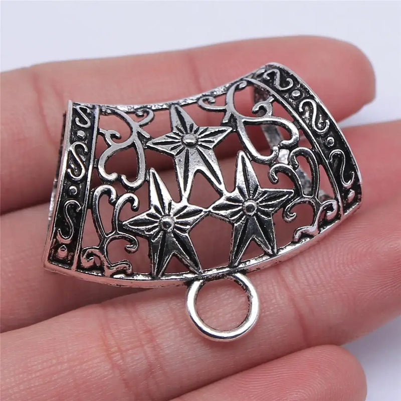 20pcs Star Scarf Bail Beads for Jewelry Making DIY Scarf Buckle