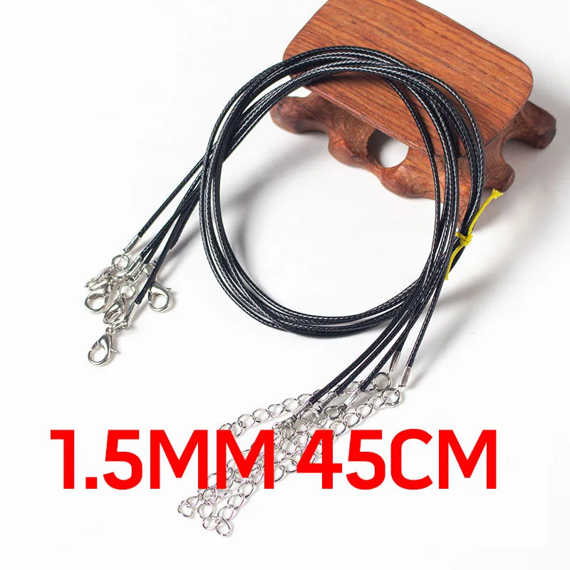 20pcs Adjustable Leather Cord Necklaces Wax Rope Lobster Clasp String Jewelry