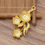 20pcs 47*25MM Metal Flowers Branches Pendant for Jewelry Making