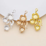 20pcs 47*25MM Metal Flowers Branches Pendant for Jewelry Making
