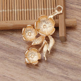 20pcs 47*25MM Metal Flowers Branches Pendant for Jewelry Making