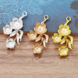 20pcs 47*25MM Metal Flowers Branches Pendant for Jewelry Making