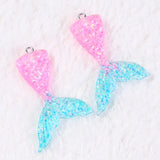 20pcs Mermaid Tail Resin Cabochons for DIY Decoration