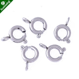 20pcs 5-6mm Stainless Steel Spring Clasps Silver Plated Lobster Clasps