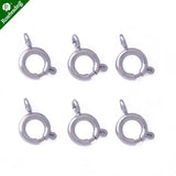 20pcs 5-6mm Stainless Steel Spring Clasps Silver Plated Lobster Clasps