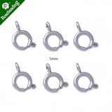 20pcs 5-6mm Stainless Steel Spring Clasps Silver Plated Lobster Clasps