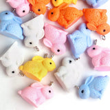 20pcs 5 Colors Resin Rabbit Charms for DIY Jewelry Making