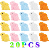 20pcs 5 Colors Resin Rabbit Charms for DIY Jewelry Making
