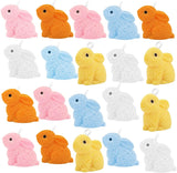 20pcs 5 Colors Resin Rabbit Charms for DIY Jewelry Making
