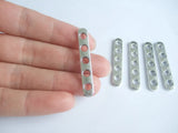20pcs 5 Holes Flat Separator Bar Jewelry Findings 40mm Long