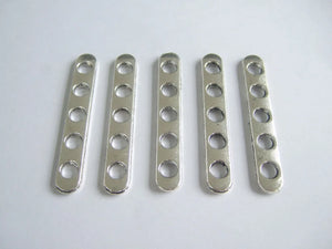 20pcs 5 Holes Flat Separator Bar Jewelry Findings 40mm Long