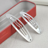 20pcs Metal Blank Oval Snap Hair Clips Hairpins DIY Jewelry Making