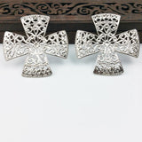 20pcs 51mm Metal Hair Accessory settings with Flower Pattern for Cosplay