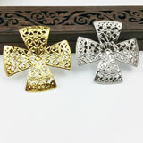 20pcs 51mm Metal Hair Accessory settings with Flower Pattern for Cosplay