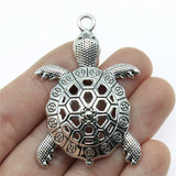 20pcs Large Turtle Charm Pendants Antique Silver 55x37mm