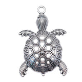 20pcs Large Turtle Charm Pendants Antique Silver 55x37mm