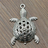 20pcs Large Turtle Charm Pendants Antique Silver 55x37mm