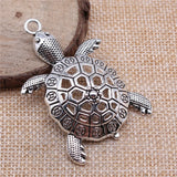 20pcs Large Turtle Charm Pendants Antique Silver 55x37mm