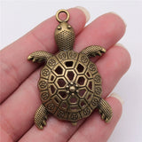 20pcs Large Turtle Charm Pendants Antique Silver 55x37mm
