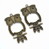 20pcs Owl Charms Pendants Vintage Bronze Animal Charm Pendant
