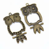 20pcs Owl Charms Pendants Vintage Bronze Animal Charm Pendant