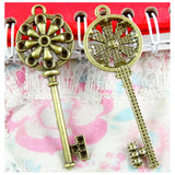 20pcs Vintage Key Charm Pendants for DIY Jewelry Making