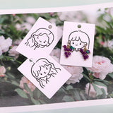 20pcs 5x7CM Girl Head Earring Display Tag Card Jewelry Package
