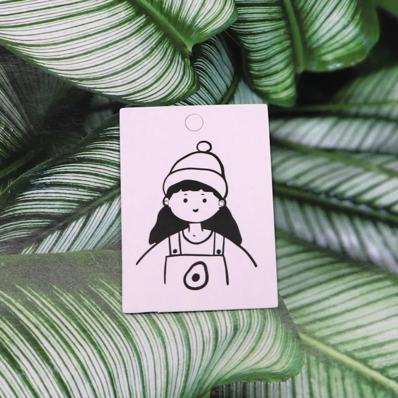 20pcs 5x7CM Girl Head Earring Display Tag Card Jewelry Package
