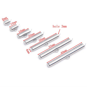 20pcs 6-40mm Stainless Steel Slide On Clasp Tubes Slider End Caps Crimp Tube