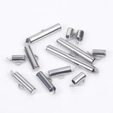 20pcs 6-40mm Stainless Steel Slide On Clasp Tubes Slider End Caps Crimp Tube
