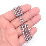 20pcs 6-40mm Stainless Steel Slide On Clasp Tubes Slider End Caps Crimp Tube