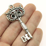 20pcs Owl Shape Key Owl Head Pendant Charms for Jewelry Making