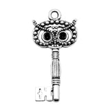 20pcs Owl Shape Key Owl Head Pendant Charms for Jewelry Making