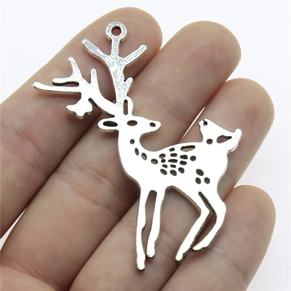20pcs Deer Charm DIY Jewelry Findings Antique Silver Bronze
