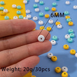 20pcs 6MM Enamel Beads Rondelle Shape Colorful Spacer for Bracelet