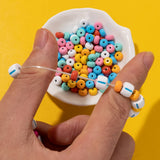 20pcs 6MM Enamel Beads Rondelle Shape Colorful Spacer for Bracelet
