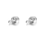 20pcs 6mm Stainless Steel Round Crystal Pendant Zircon Charms DIY Accessories