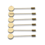 20pcs Safety Pin Brooch Base for DIY Jewelry with 15mm Flat Pad