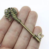 20pcs 72mm Antique Hippocampal Key Charm Pendant