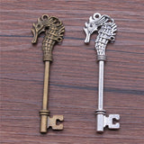 20pcs 72mm Antique Hippocampal Key Charm Pendant