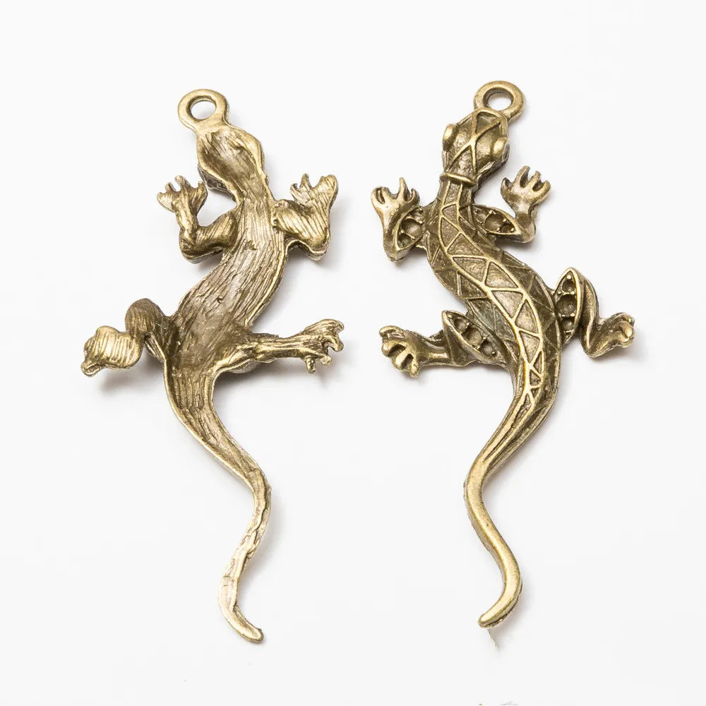 20pcs Antique Lizard Charms Vintage Pendants DIY Jewelry Making