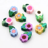 20pcs Flower Polymer Clay Beads Sunflower Spacer Beads Jewelry Making DIY