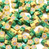 20pcs Flower Polymer Clay Beads Sunflower Spacer Beads Jewelry Making DIY